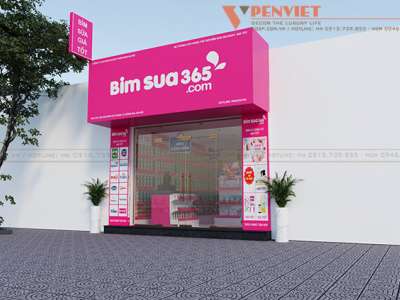 Thiết kế cửa hàng bỉm sữa Bimsua365
