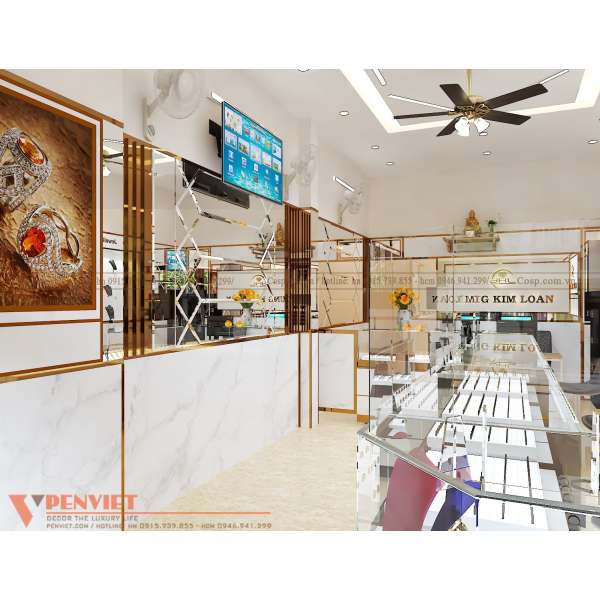 Thay đổi diện mạo thiết kế tiệm vàng Dung Kim Loan sang trọng chỉ với mặt bằng 30m2
