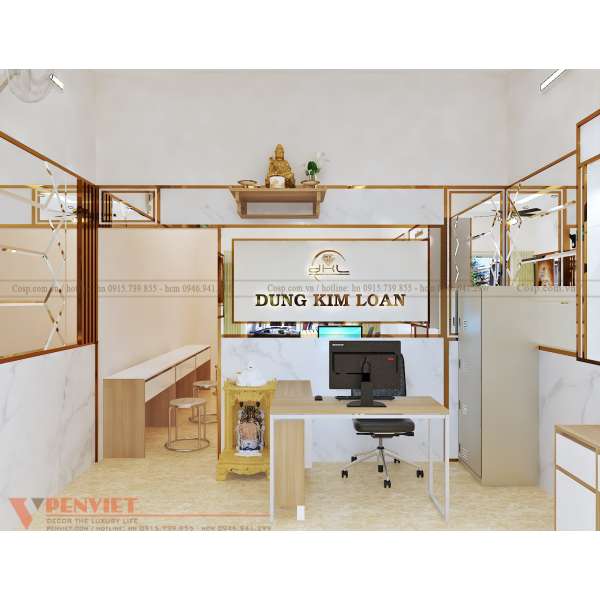 Thay đổi diện mạo thiết kế tiệm vàng Dung Kim Loan sang trọng chỉ với mặt bằng 30m2