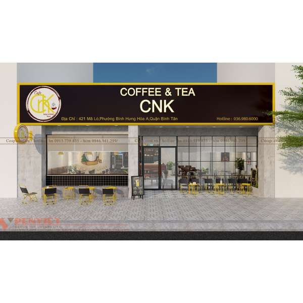 Thiết kế thi công tiệm Coffe & Tea CNK