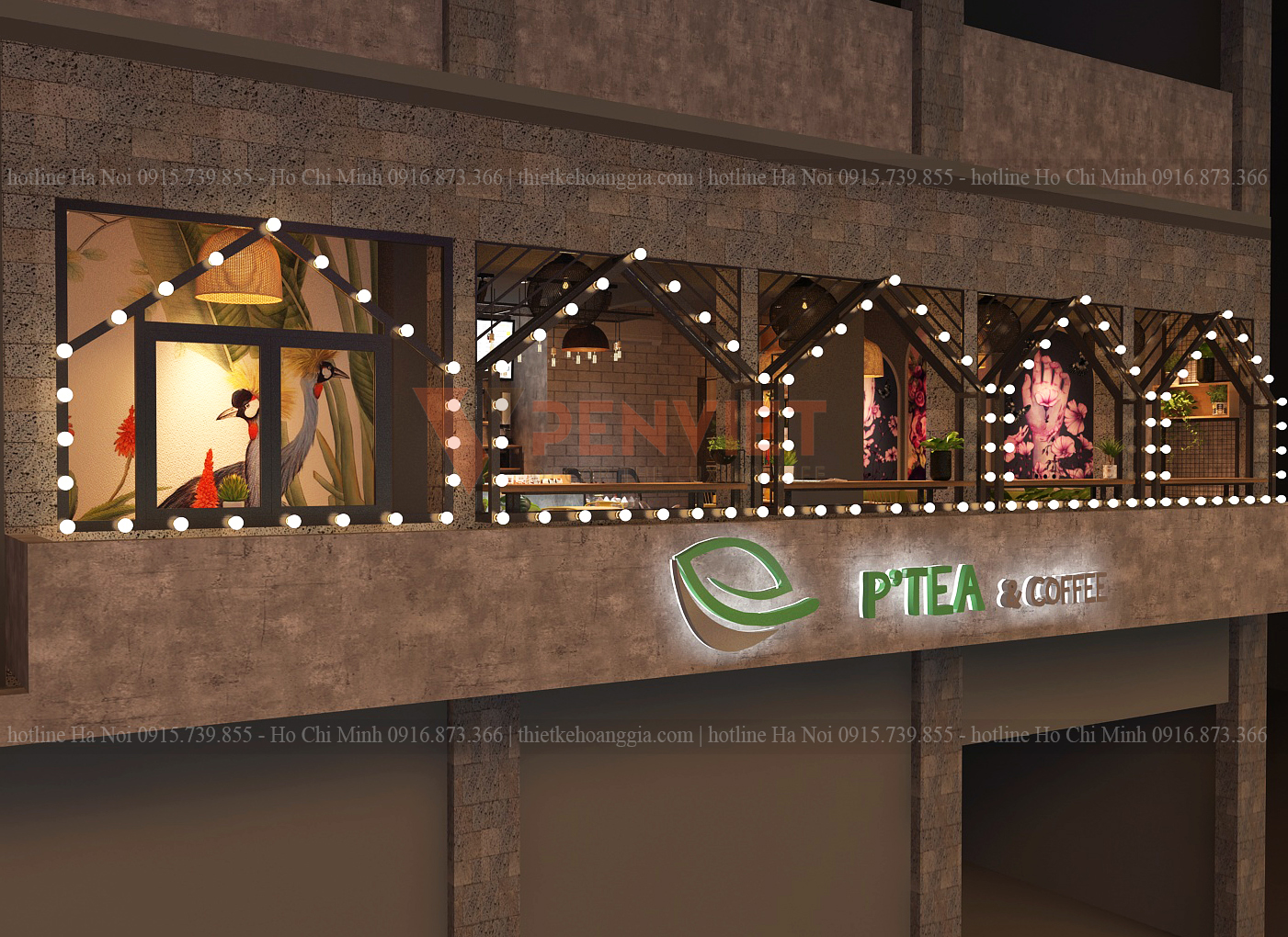 Thiết kế quán cafe ptea
