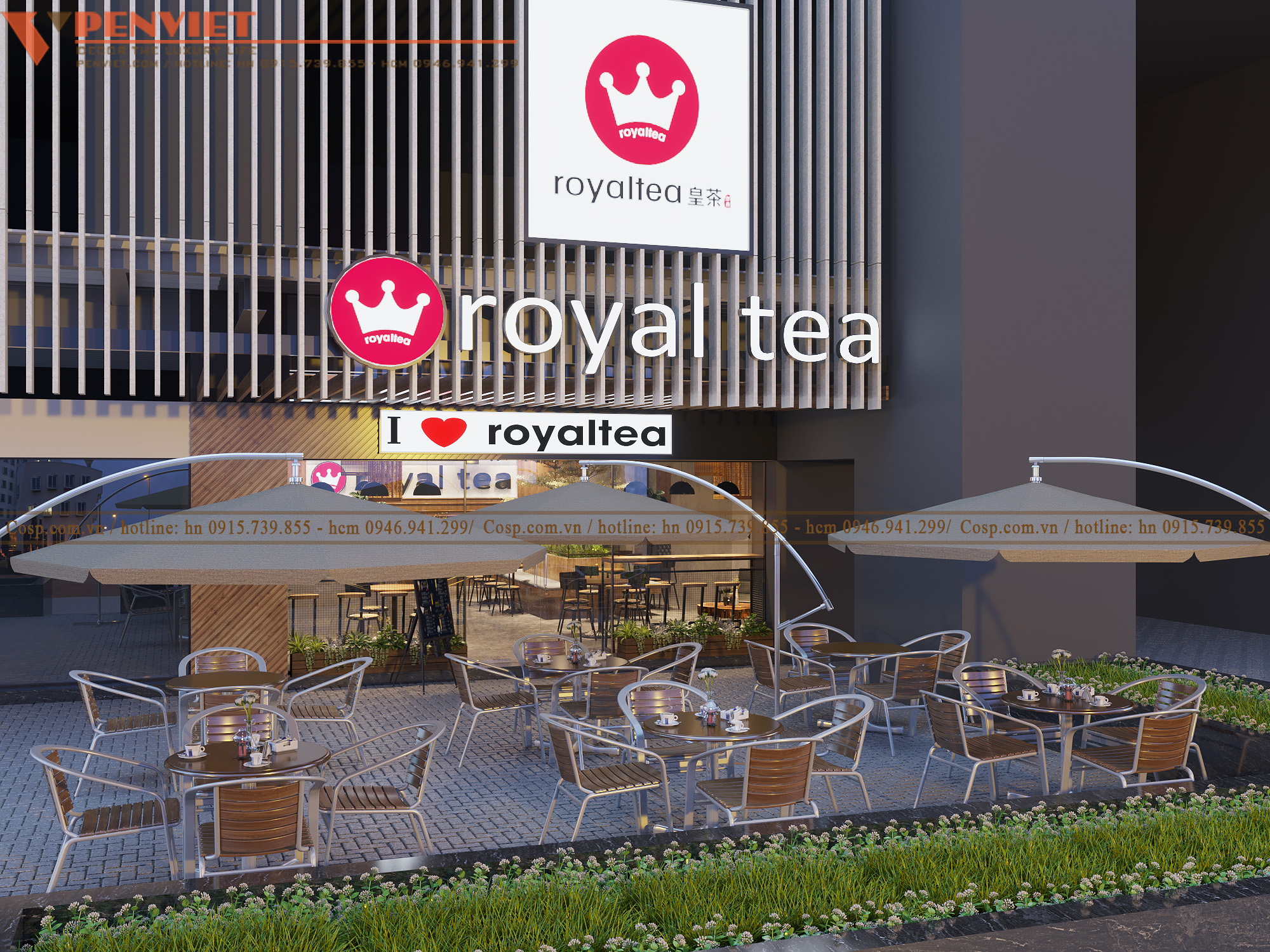 Thiết kế quán trà sữa Royal Tea