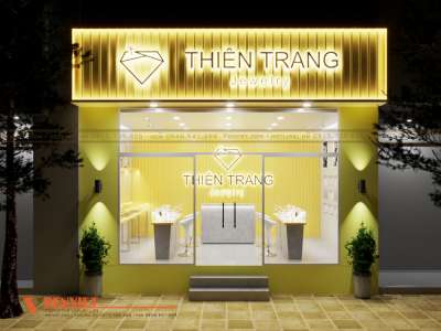 Thiết kế tiệm vàng bạc trang sức Thiên Trang sang trọng, cuốn hút