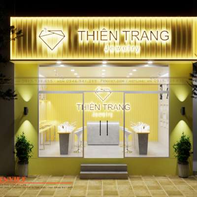 Thiết kế tiệm vàng bạc trang sức Thiên Trang sang trọng, cuốn hút