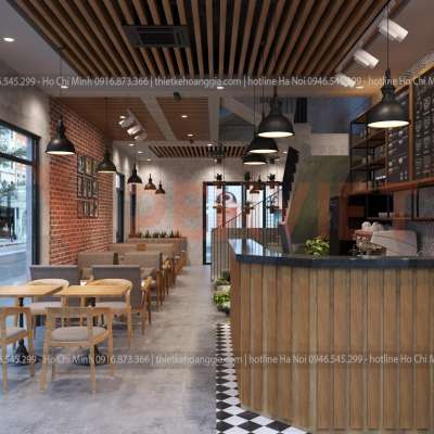 Thiết kế thi công quán cafe 50m2 - Hải Phòng