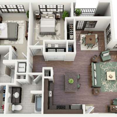 Báo giá hoàn thiện nội thất căn hộ chung cư vinhomes grand prak Q9-HCM 2 phòng ngủ 80m2 CC983