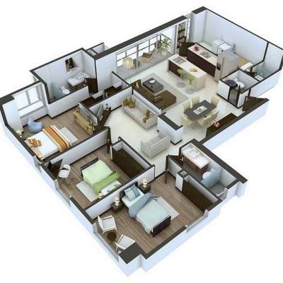 Thiết kế nội thất chung cư 3 phòng ngủ 100 triệu CC942