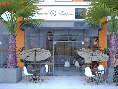 Thiết kế quán cafe E-Coffee kết hợp shop trẻ em