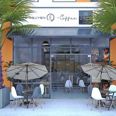 Thiết kế quán cafe E-Coffee kết hợp shop trẻ em