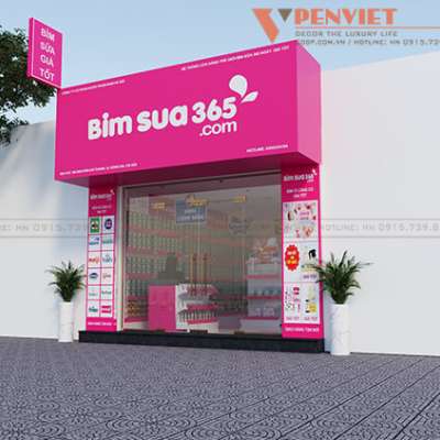 Thiết kế cửa hàng bỉm sữa Bimsua365