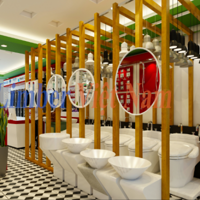 Thiết kế Showroom TBVS-thiết bị phòng tắm-vật tư điện Anh Nam-Đông Anh