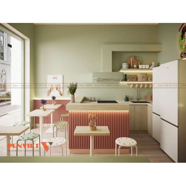 THIẾT KẾ QUÁN TRÀ SỮA DIỆN TÍCH NHỎ 30M2 ĐẸP TIỆN NGHI TẠI MỸ ĐÌNH