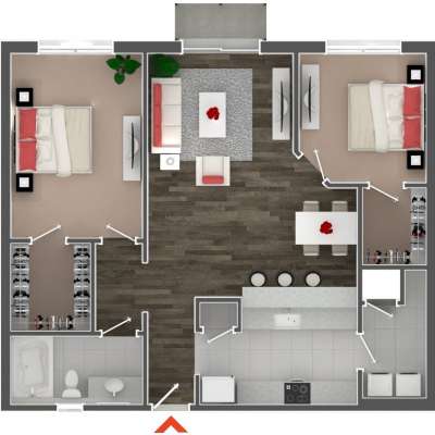 Căn hộ 75m2 - 2 phòng ngủ hoàn thiện nội thất quá đẹp tại Quận Tân Bình - HCM CC924