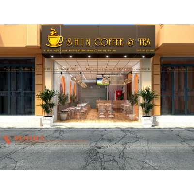 Thiết kế quán cafe shin coffee and tea thu hút khách hàng