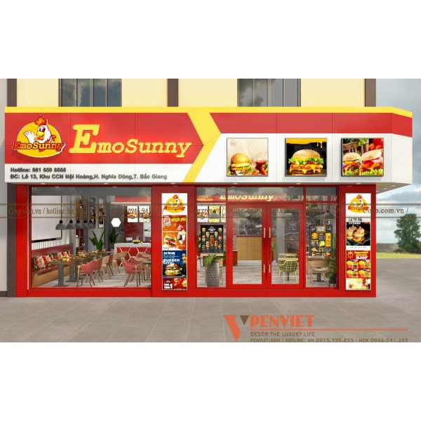 Thiết kế cửa hàng ăn nhanh Emosunny