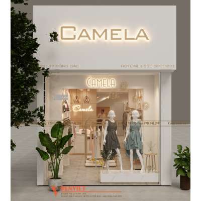 Mẫu shop thời trang nữa Camela sang trọng