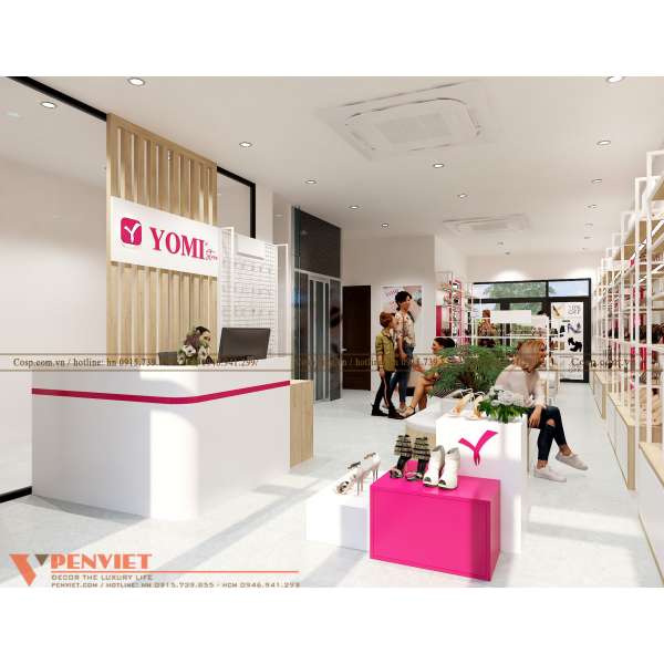 Thiết kế cửa hàng giày Yomi
