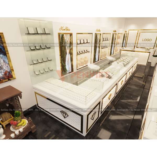 Thiết kế và thi công cửa hàng vàng bạc Kim Châu