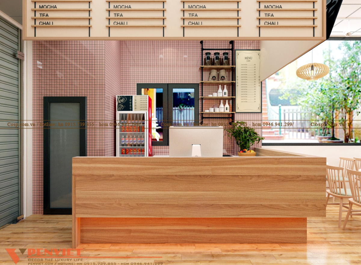 Thiết kế nội thất quán cafe shin coffee and tea